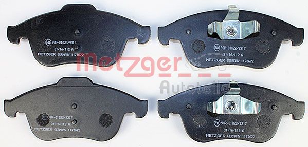 METZGER 1170672 Bremsbelagsatz, Scheibenbremse